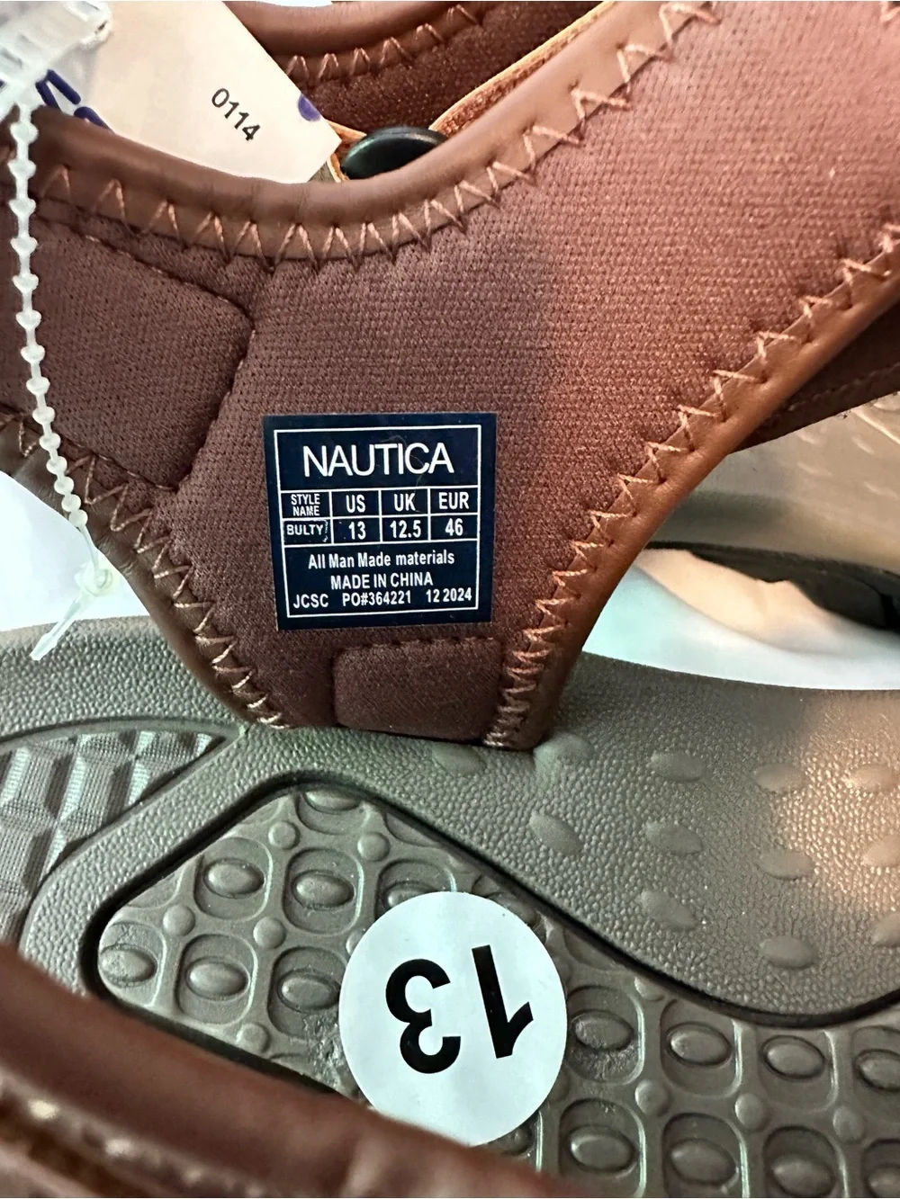 Nautica Men's Brown & Gray Adjustable Strap Sandals